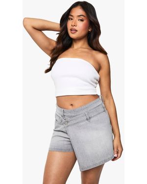 Boohoo Petite Denim Skort - White