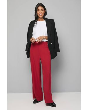 Wallis Waistband Pocket Detail Trouser - Red