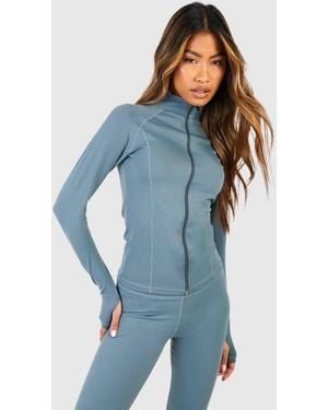 DSGN Studio Dsgn Studio Supersoft Peached Sculpt Zip Through Jacket - Blue