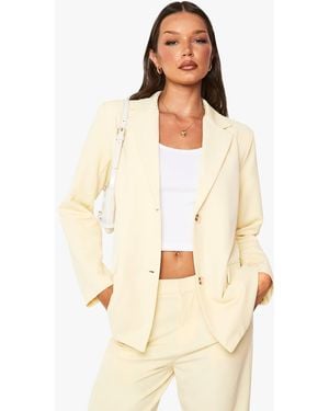Boohoo Oversized Tailored Blazer - Natural