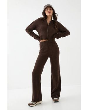 MissPap Boucle Knitted Hoodie And Trouser Co Ord - Black