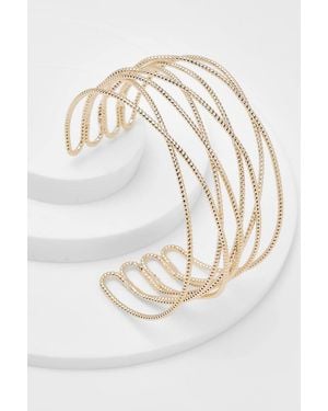 Boohoo Gold Hollow Bracelet Cuff - White