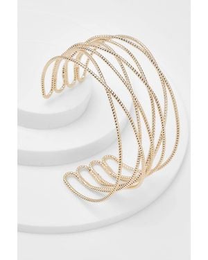 Boohoo Gold Hollow Bracelet Cuff - White