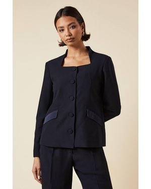 Dorothy Perkins Satin Sweetheart Neckline Jacket - Blue
