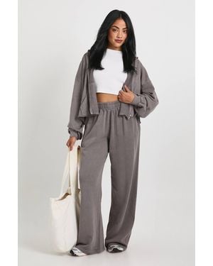 Boohoo Washed Distressed Hem Straight Leg Tracksuit - Purple