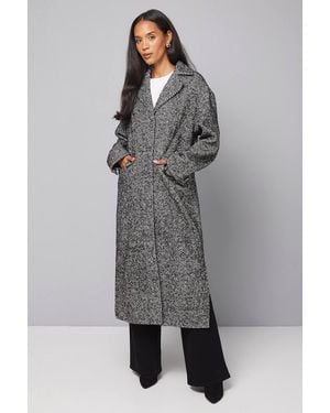 Wallis Collared Cuff Detail Maxi Coat - Gray