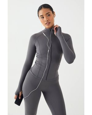 Boohoo Ultra Sculpt Zip Through Jacket - Gray