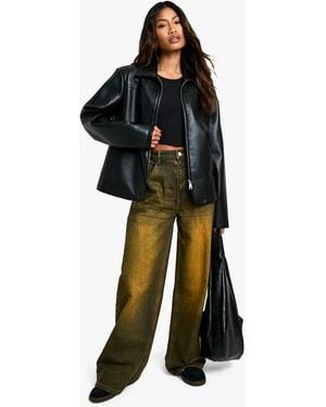Boohoo Tint Wide Leg Denim Jean Cotton - Black