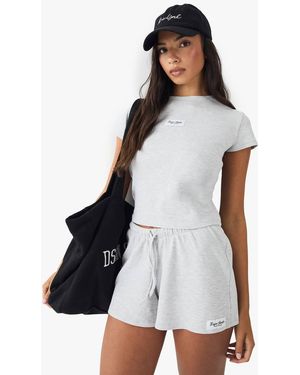 DSGN Studio Woven Label Waffle Crew Neck Baby Tee - White