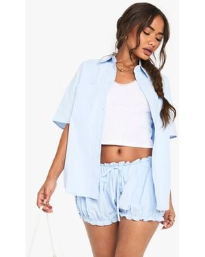 Boohoo Oversized Short Sleeved Shirt - White