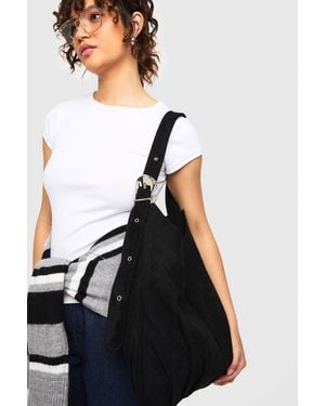 Boohoo Hardware Buckle Detail Tote Bag - Black
