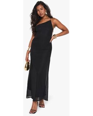 Boohoo Asymmetric Column Maxi Dress - Black