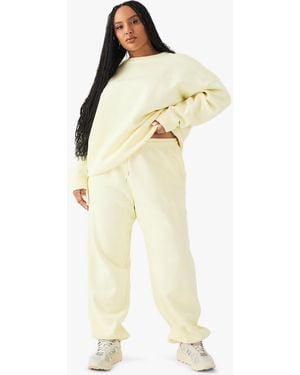 Boohoo Plus Dsgn Studio Embroidered Cuffed Oversized Jogger - Natural