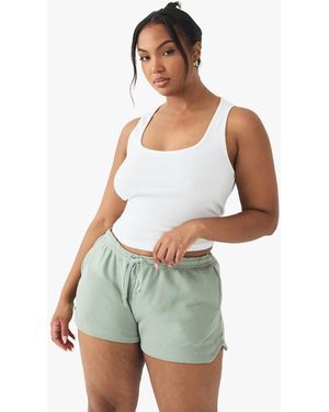DSGN Studio Plus Embroidered Sweat Shorts - Green