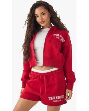 DSGN Studio Applique Sweat Short - Red