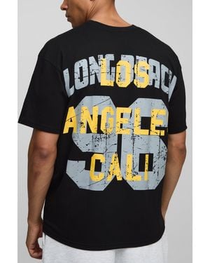 Boohoo Oversized Usa 96 Varsity T-Shirt - Black