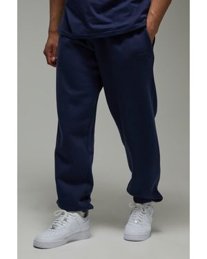 BoohooMAN Active Training Dept Oversized Embossed Sweatpants - Blue