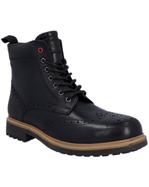BoohooMAN Hunter Cawdor Brogue Ankle - Black