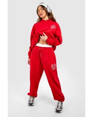 BoohooMAN Dsgn Studio Bubble Print Oversized Jogger - Red