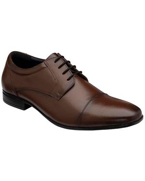 BoohooMAN Lotus Brown 'banwell' Leather Derby Shoes