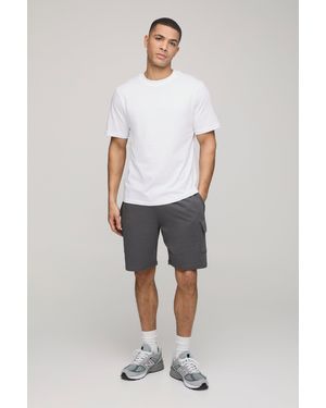 Boohoo Conjunto Básico De Pantalón Corto Y Camiseta Cargo - Azul