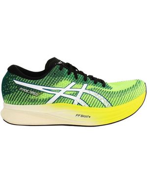 BoohooMAN Asics Magic Speed 2 Lace-up Yellow Synthetic Running Trainers - Green