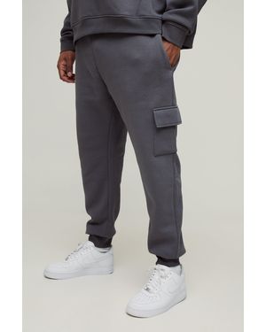 BoohooMAN Plus 330Gsm Skinny Basic Cargo-Jogginghose - Schwarz