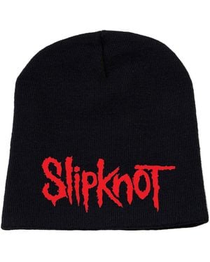 BoohooMAN Slipknot Distressed Band Logo Beanie Hat - Black