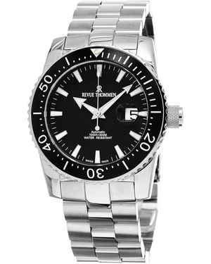 BoohooMAN Revue Thommen Diver Swiss-automatic Strap, 45mm Stainless Steel Case - Black