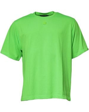 BoohooMAN Dolce & Gabbana Dg Logo Tee Short Sleeve Crew Neck - Green T-shirts
