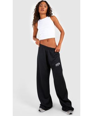 BoohooMAN Tall Dsgn Studio Printed Slouchy Wide Leg Jogger - Blue