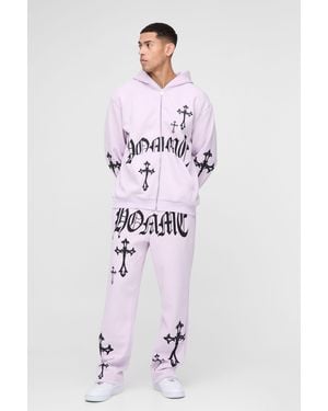 Boohoo Chándal Oversize Con Capucha - Morado