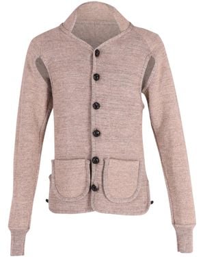 BoohooMAN Vivienne Westwood Preloved Woven Cardigan Relaxed Fit Pockets - Beige - Pink