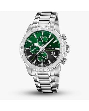 BoohooMAN Festina Timeless Chronograph Watch - White