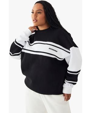 BoohooMAN Plus Dsgn Studio Colour Block Sweatshirt - Black
