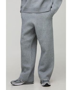 BoohooMAN MAN Relaxed Wool Knitted Jogger - Grau