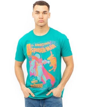 BoohooMAN Marvel Spiderman Madness Cotton T-shirt - Blue