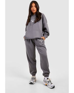 BoohooMAN Petite Dsgn Studio Hooded Tracksuit - Grey