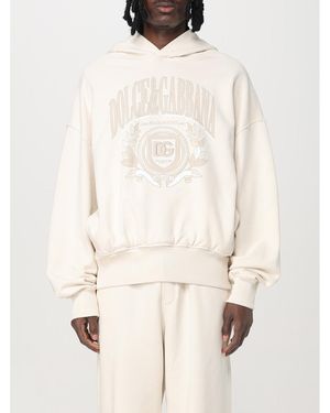 BoohooMAN Dolce & Gabbana Dolce Gabbana Crest Hoodie - Cream Sweatshirts - Natural