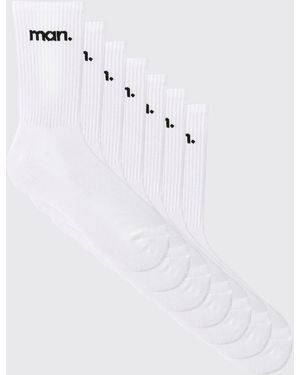 BoohooMAN 7er-Pack MAN Sport-Socken - Blau