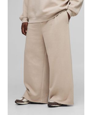 Boohoo Plus Basic Extreme Wide Leg Jogger - Neutro