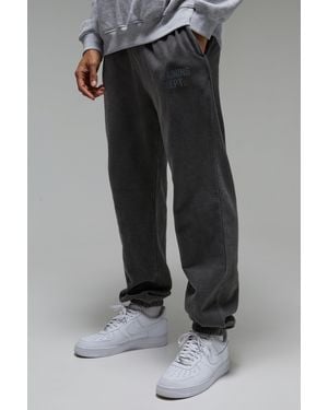 BoohooMAN Training Dept Over-dye Oversized Jogger - Black