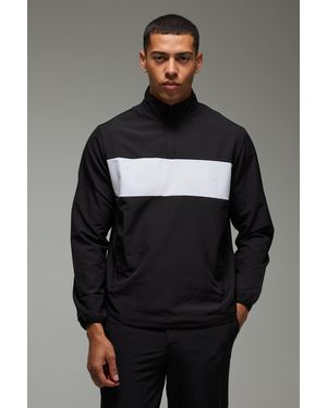 BoohooMAN Active Regular Fit Golf 1/4 Zip Windbreaker - Gray