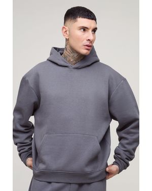 Boohoo Sudadera Tall Básica Oversize Recta Con Capucha De 330G/M2 - Gris