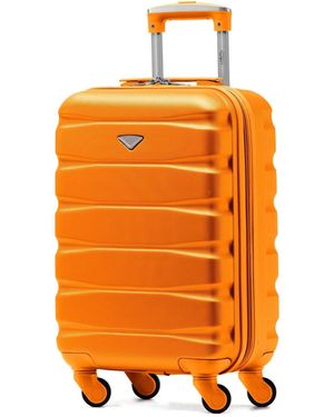 BoohooMAN Flight Knight 55x35x20cm Cabin Carry Bag Hard Shell Suitcase 100+ Airline Approved - Orange