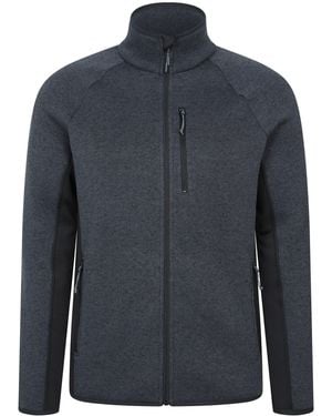 BoohooMAN Mountain Warehouse Treston Full Zip Fleece Anti Pill Stretchy Winter Jumper - Blue