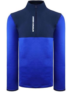 BoohooMAN Under Armour Storm Daytona Half Zip Blue Golf Jumper