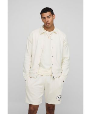 BoohooMAN Harrington-Jacke mit Druckknöpfen - Natur