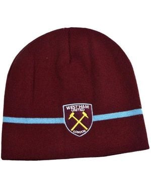 BoohooMAN West Ham United Fc Crest Knitted Beanie - Red