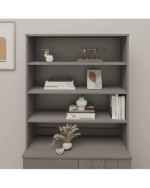 BoohooMAN Berkfield Home Top For Highboard Hamar Light Grey 90x30x100cm Solid Wood Pine